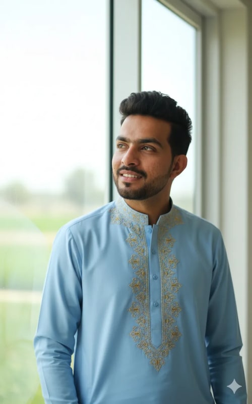 Hopeful Pashtun Man Portrait in Natural Light - view 1