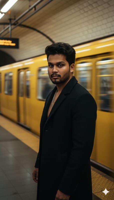Cinematic Subway Motion Blur Portrait - view 1