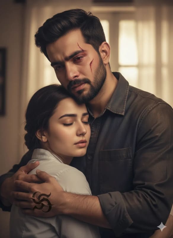 Emotional Embrace Portrait: Young Couple, Intense Feelings thumbnail 2