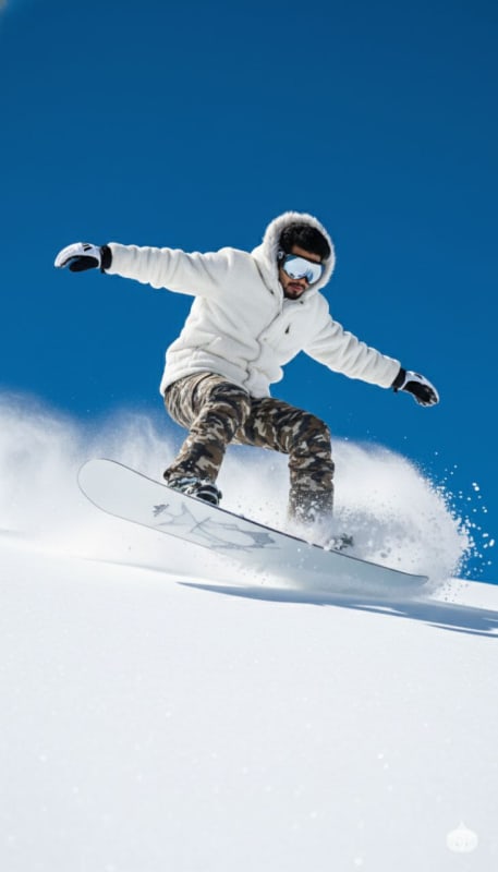 Dynamic Mid-Air Snowboarding Action - view 1