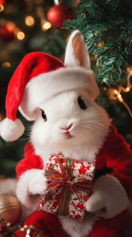 Festive Bunny: A Christmas Portrait in Photorealistic Style thumbnail 4