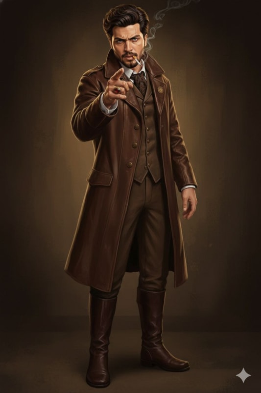 Intense Portrait of a Rugged Man with Cigarette - AI Art Prompt - view 1