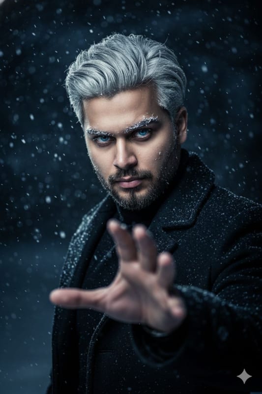 Icy Gaze: Hyper-Realistic Winter Portrait Photography - view 1