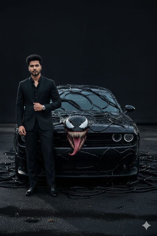 Venom Symbiote Prada Suit: High-Fashion Car Transformation - view 1