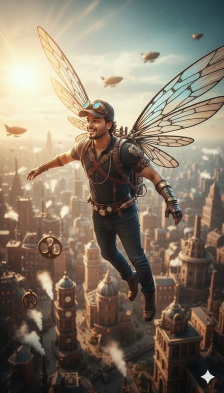 Steampunk Mechanical Wings Portrait thumbnail 4