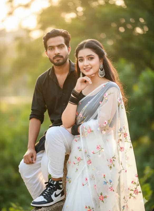 Elegant Indian Couple Portrait Photography - view 1