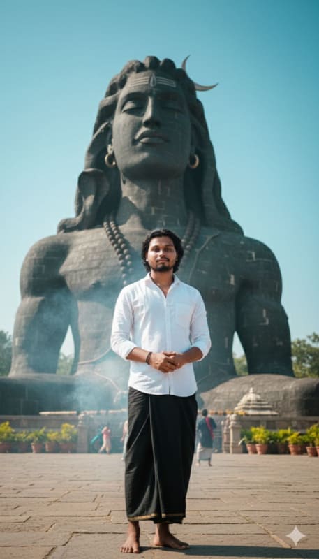 Majestic Adi Yogi Shiva Statue Portrait thumbnail 2