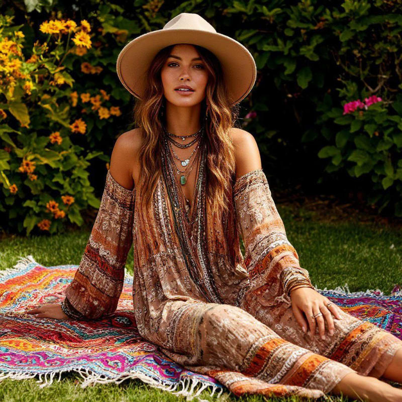 Boho Chic Woman in Garden: Fashion & Editorial Photography thumbnail 5
