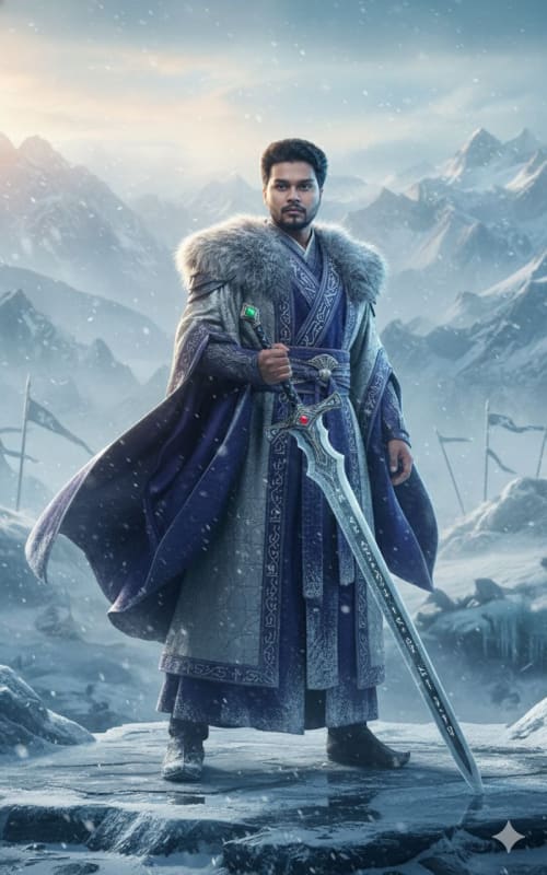 Epic Battlefield Portrait with Ornate Greatsword: AI Image Generation Prompt thumbnail 2