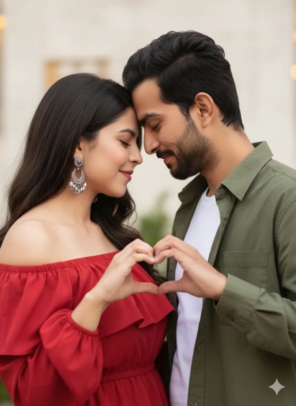Romantic Couple Heart Hands Portrait Photography thumbnail 2