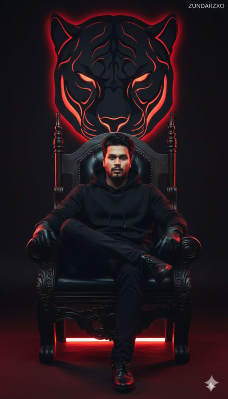 Ultra-Realistic Black Panther Portrait with Confident Man thumbnail 4