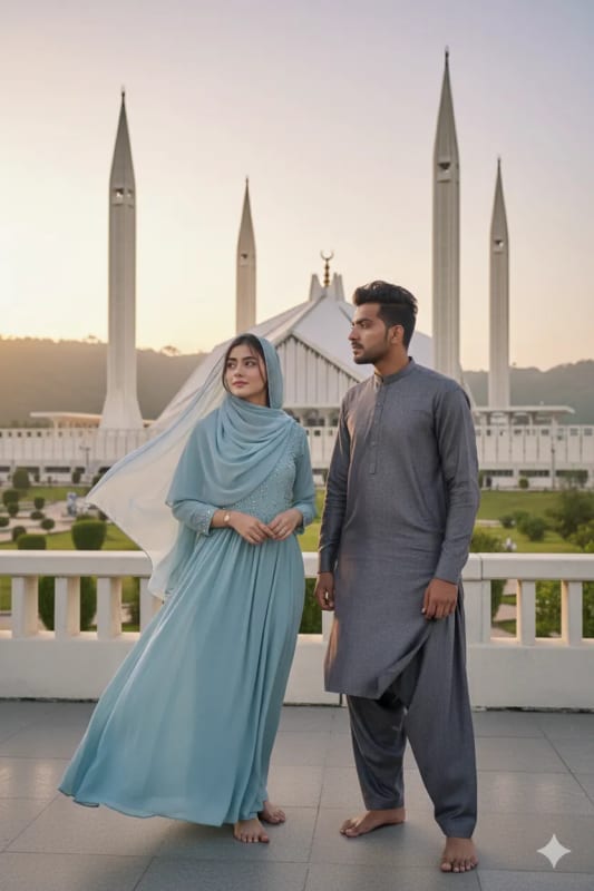 Golden Hour at Faisal Mosque: A Cinematic Portrait - view 1