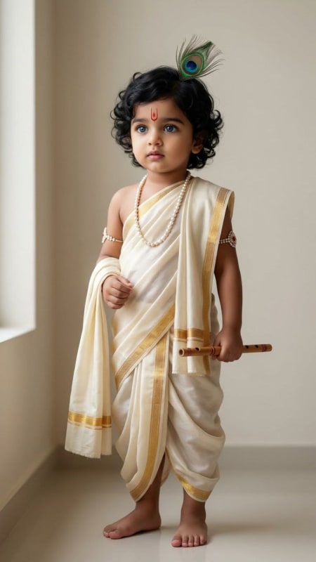 Little Krishna: Realistic Child Portrait thumbnail 2