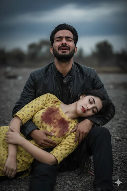 Heartbreak Scene: Man Holding Unconscious Woman - Dramatic AI Art thumbnail 2