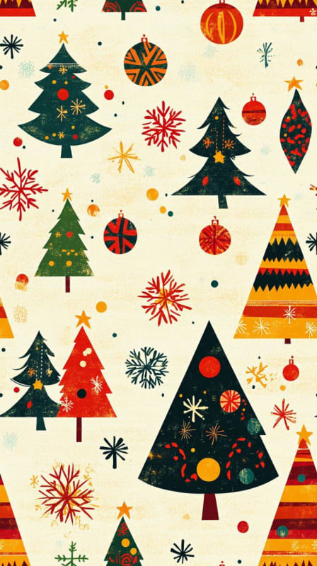 Retro New Year Pattern Illustration - Vintage Holiday Charm thumbnail 4