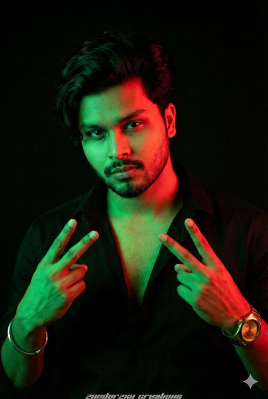 Dramatic Portrait of a Young Man with Split Lighting - view 1