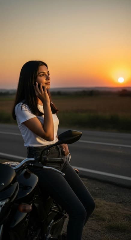 Golden Hour Motorcycle Portrait thumbnail 2