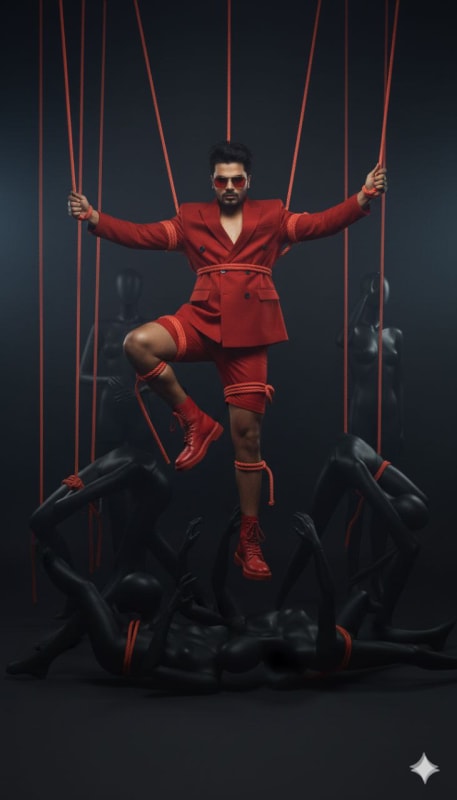 Avant-Garde Red Marionette Fashion thumbnail 2
