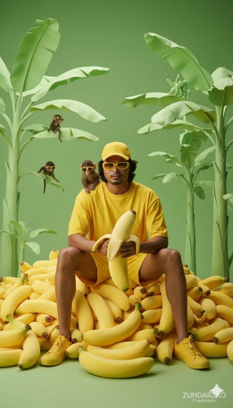 Surreal Yellow Banana Fashion Editorial - view 1