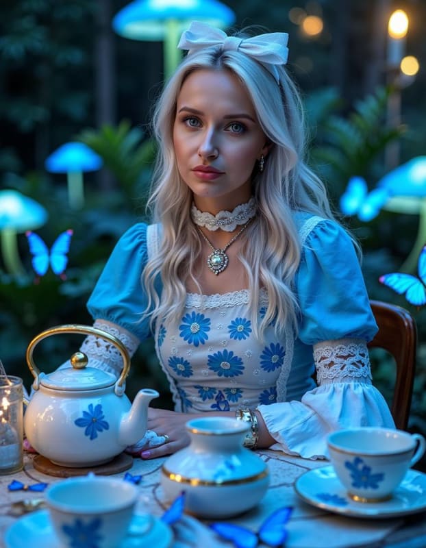 High-Fashion Alice in Wonderland Portrait: 8K Fantasy Art - view 1