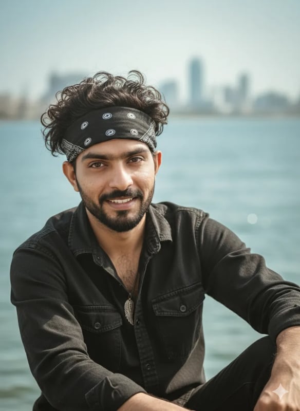 Seaside Portrait of Young Man with Bandana thumbnail 3