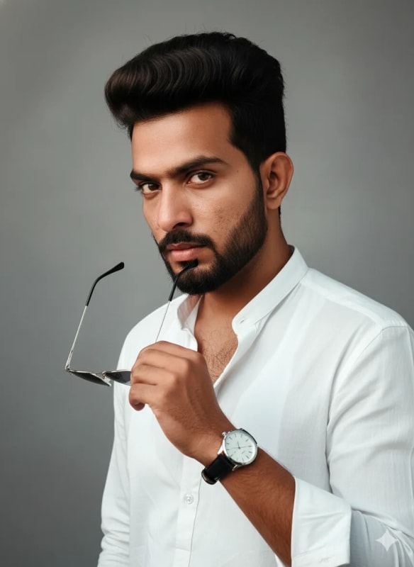 Voluminous Hair Portrait: Young Man with Sunglasses thumbnail 2
