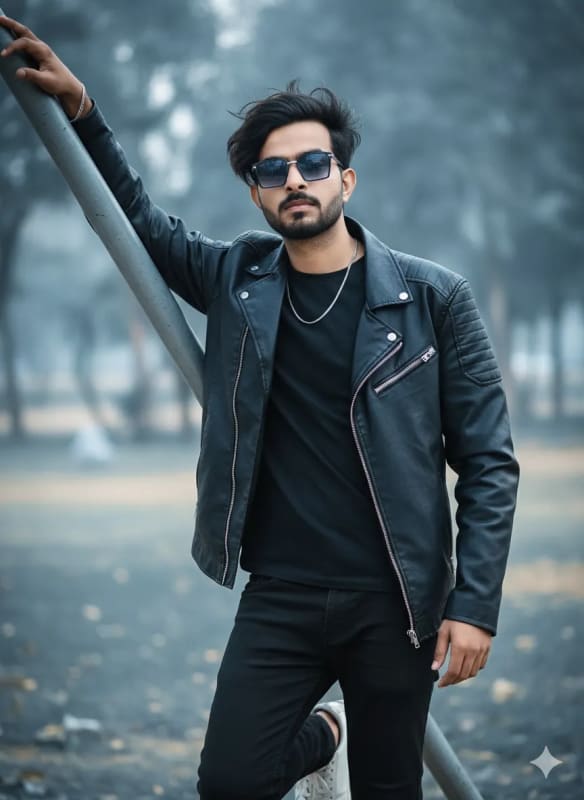 Young Man Portrait in Shalwar Kameez and Blazer - AI Generated thumbnail 2