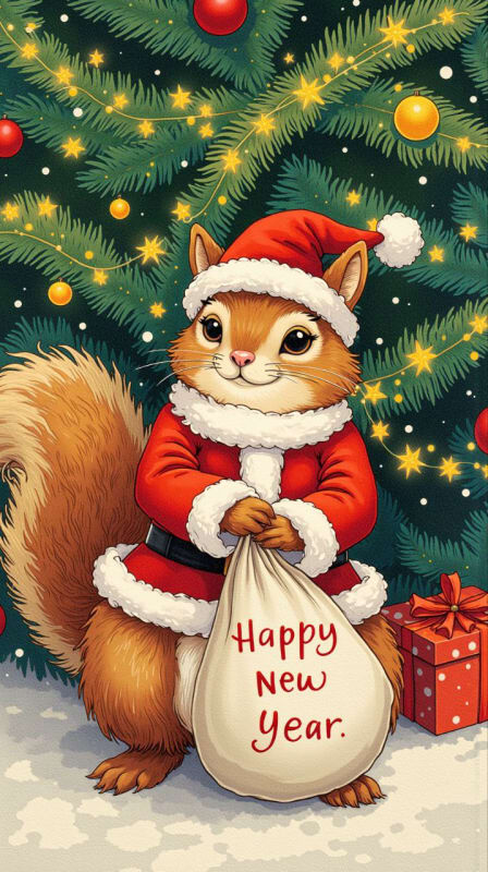 Festive Santa Cat Illustration: Whimsical Holiday Art thumbnail 4