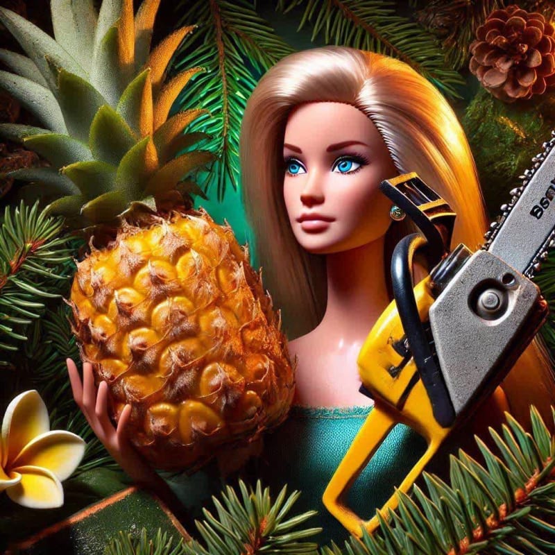 Barbie's Pineapple Cutting Adventure: A Photo-Realistic Scene thumbnail 5