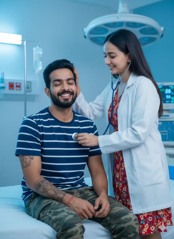 Playful Hospital Romance: Doctor & Patient Scene - view 1