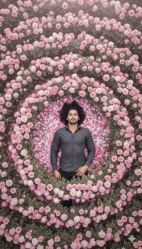 Ethereal Pink Roses Fashion Portrait - view 1