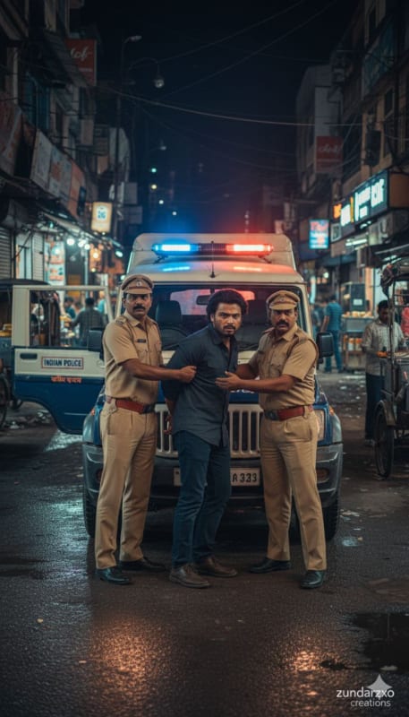 Dramatic Indian Police Arrest Scene - view 1