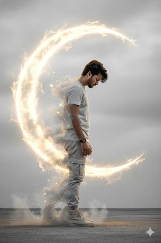 Vanishing Man: A Dramatic Portrait of Introspection and Disintegration - view 1