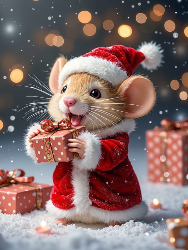 Dog in Santa Suit: Festive Holiday Portrait thumbnail 4
