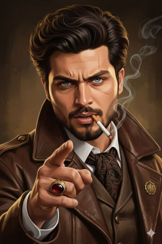 Intense Portrait of a Rugged Man with Cigarette - AI Art Prompt thumbnail 2