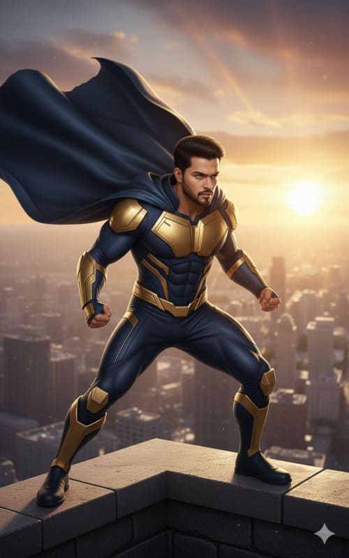 Epic Superhero Braullio: Cinematic Full-Body Character Design thumbnail 6