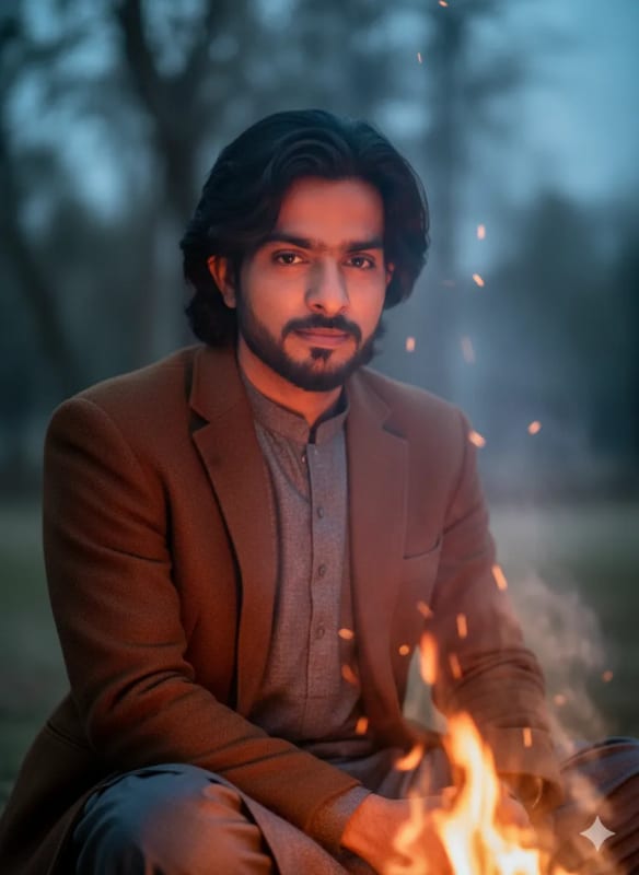 Dreamy Winter Night Portrait of a Pakistani Man thumbnail 2