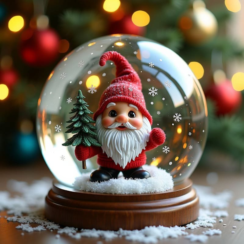 Enchanting Christmas Gnome Snow Globe Photography thumbnail 5