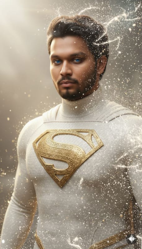 Divine White Suit Superman Portrait thumbnail 2