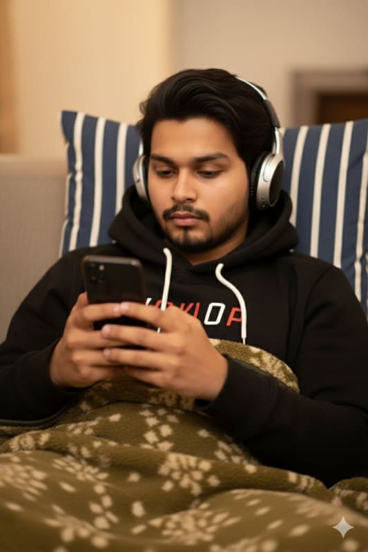 Portrait of a Young Man with Headphones - view 1