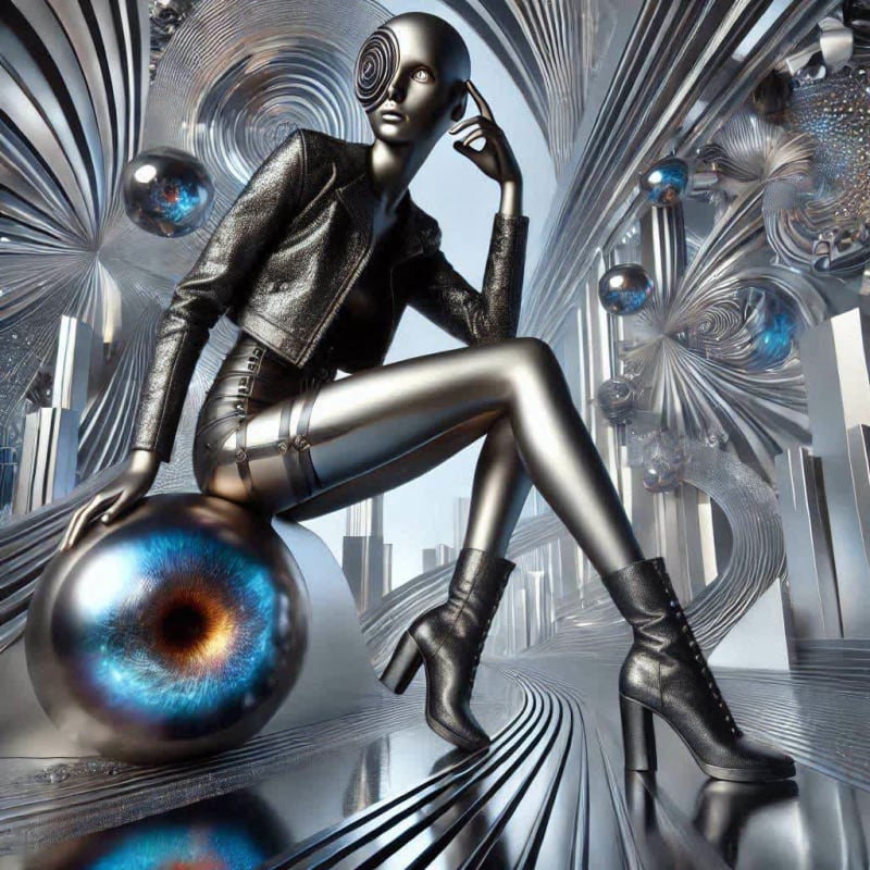 Futuristic Fashion Model in Cyberpunk City: AI Art Prompt thumbnail 6