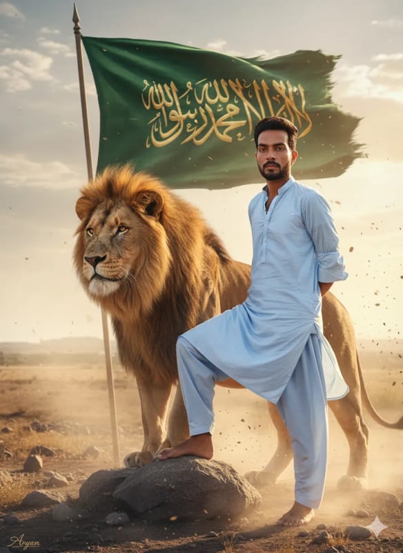 Cinematic Lion and Man Portrait: Wind-Swept Majesty thumbnail 2