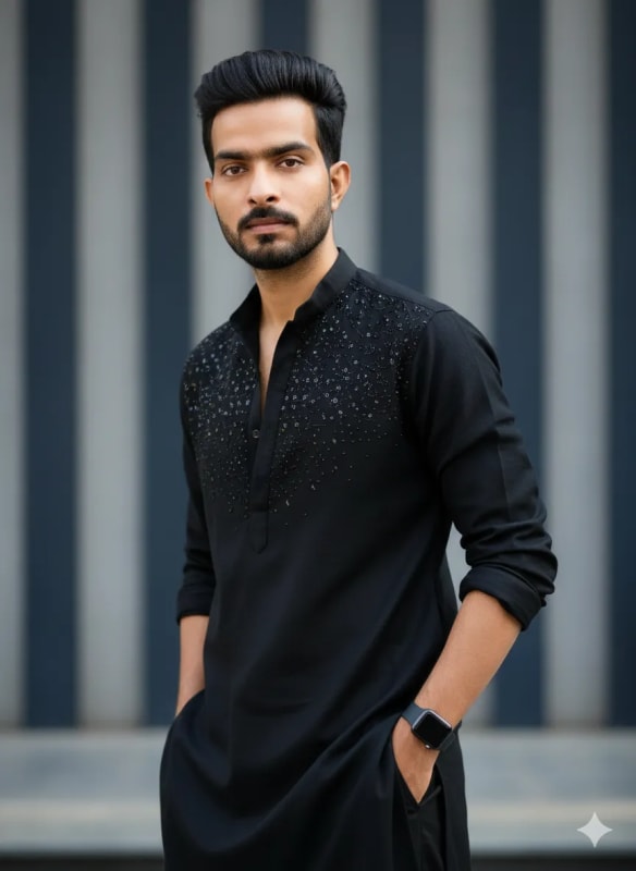 Modern Indo-Western Portrait of a Stylish Young Man thumbnail 2