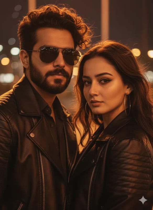 Dramatic Portrait of a Stylish Man in Leather Jacket thumbnail 2