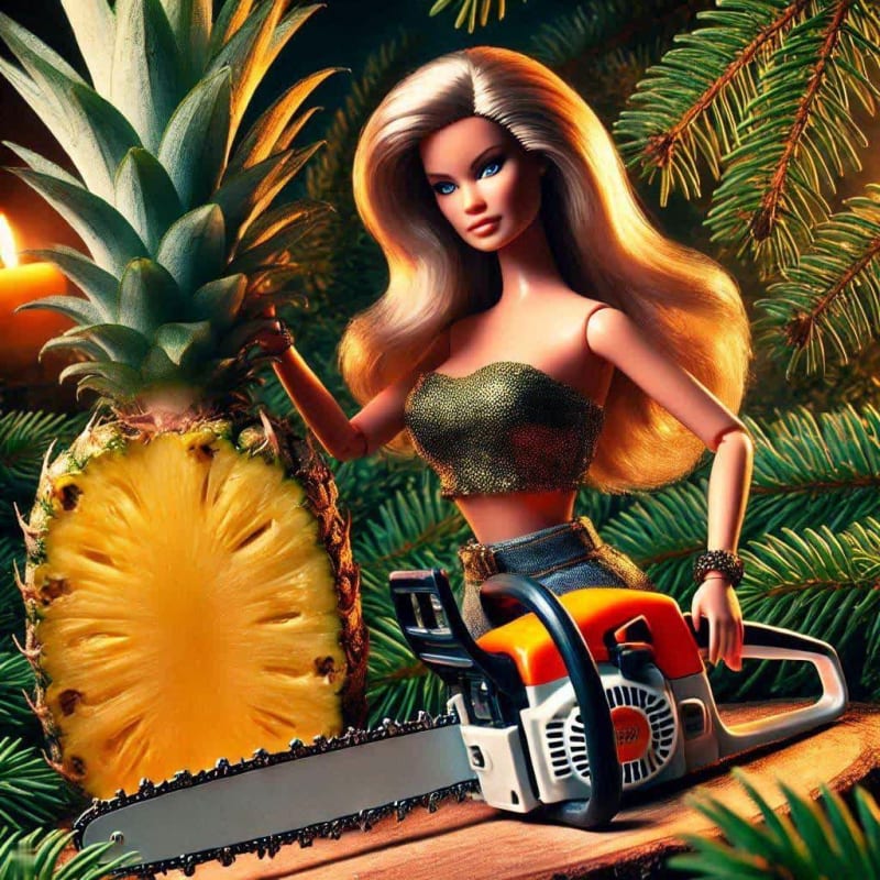Barbie's Pineapple Cutting Adventure: A Photo-Realistic Scene thumbnail 4