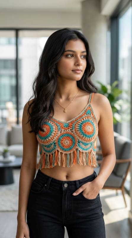 Boho Chic Crochet Top Portrait thumbnail 4