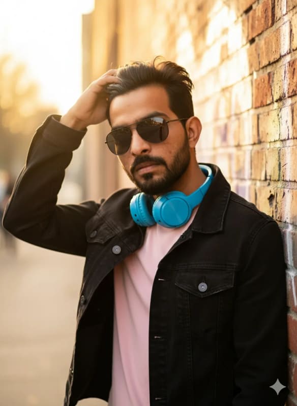 Trendy Man Outdoor Portrait with Stylish Fashion thumbnail 2