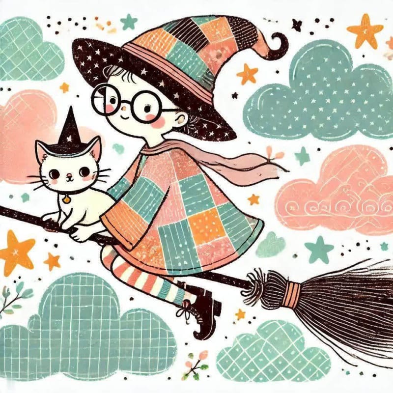 Whimsical Witch Illustration for Children's Books thumbnail 4