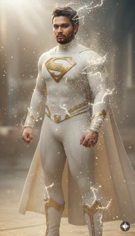 Divine White Suit Superman Portrait - view 1