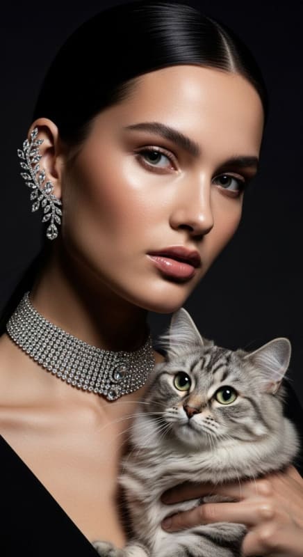 High-Fashion Diamond Jewelry Portrait - view 1